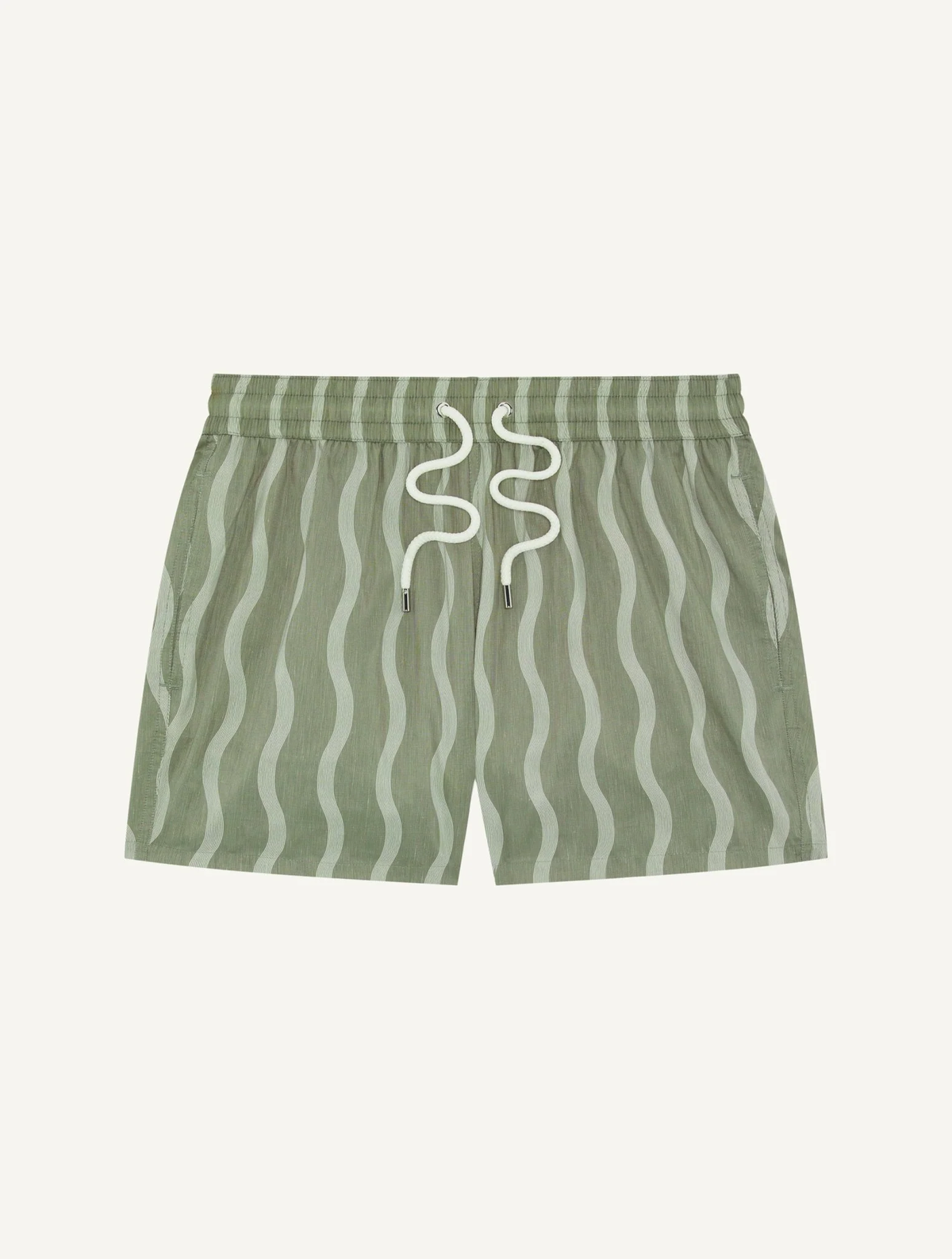 RIO SPORT CABANA WAVE LINEN BLEND SWIM - PALM GREEN