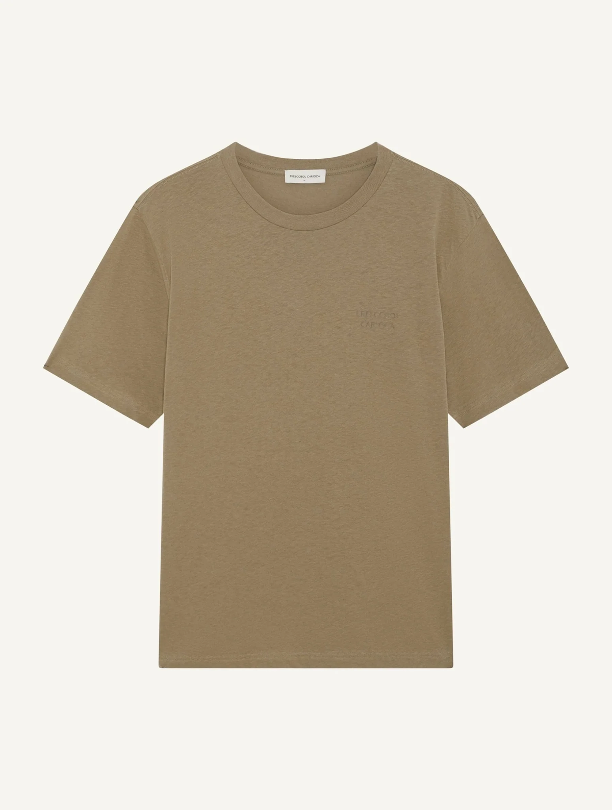 DINIS EMBROIDERED FC LOGO T-SHIRT - LIGHT BROWN