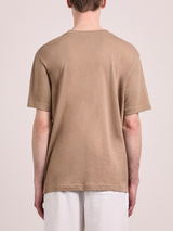 DINIS EMBROIDERED FC LOGO T-SHIRT - LIGHT BROWN