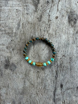 Petra Bracelet - Lake Blue Variscite / Peruvian Turquoise / Topaz