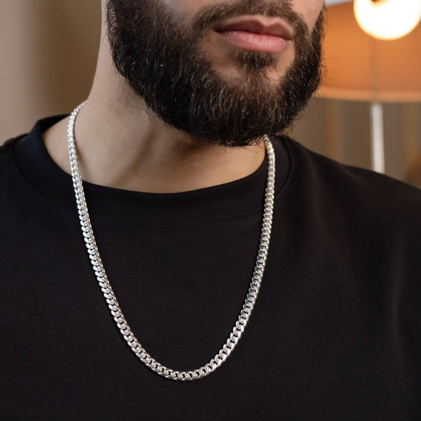 925 Sterling Silver Miami Cuban Chain Necklace 7mm/24"