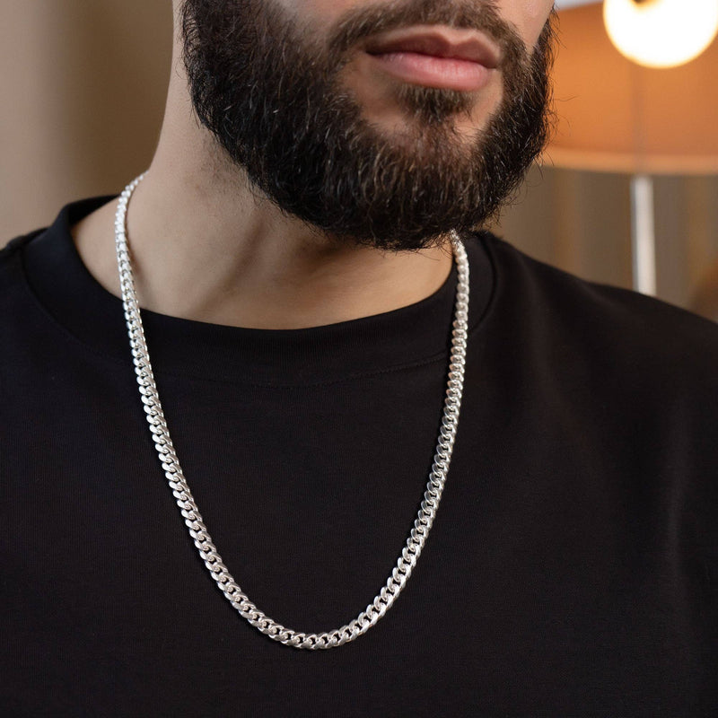 925 Sterling Silver Miami Cuban Chain Necklace 7mm/24"