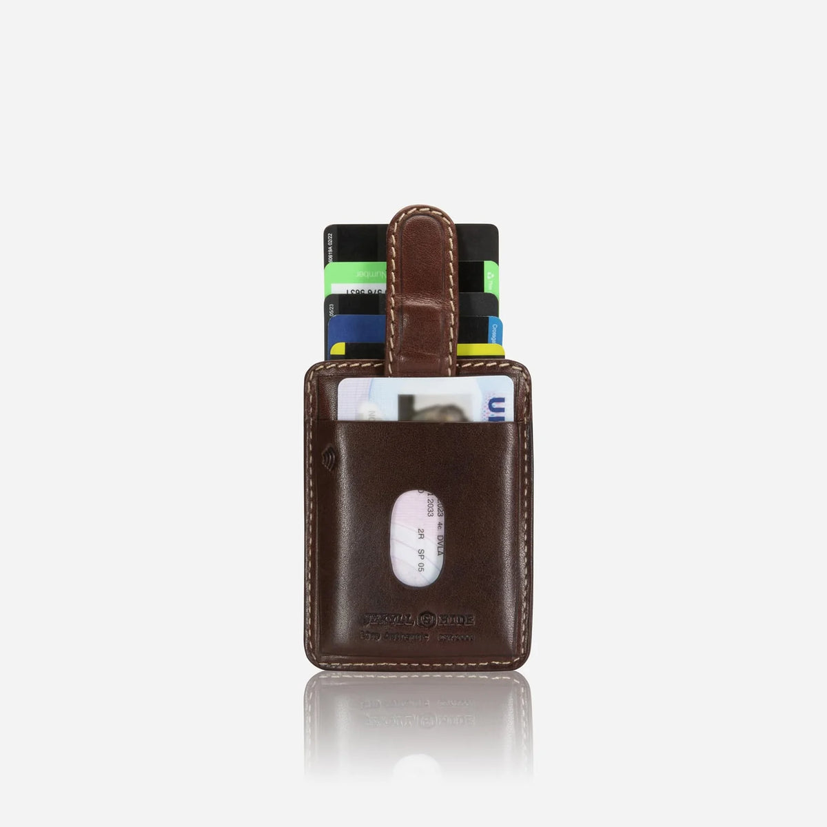 Compact Tab Card Holder - MOCHA