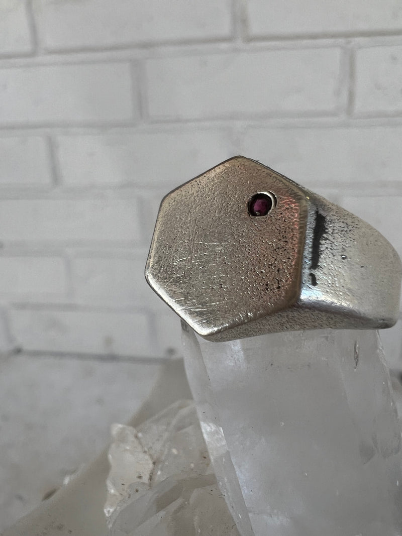 Turret Signet Ring - Ruby