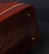 Large Italian Leather Doctor Bag - Brown