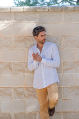 Striped Linen Shirt - Blue/Beige
