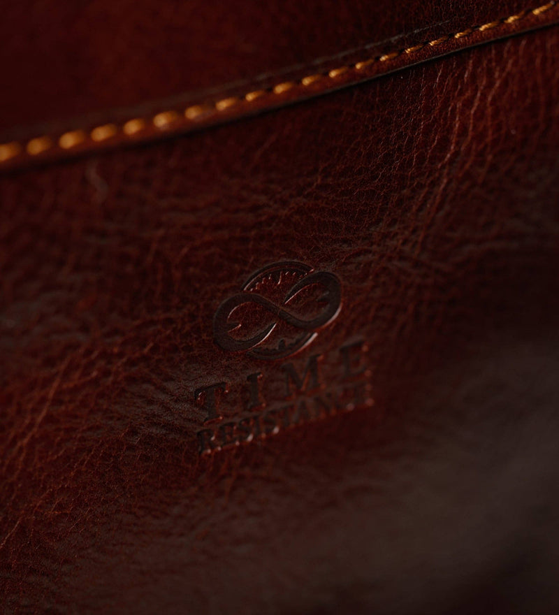 Leather Crossbody Bag - Mahogany