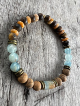 Petra Bracelet - Tiger's eye / Topaz / Blue Argentinian Calcite / Picture Jasper