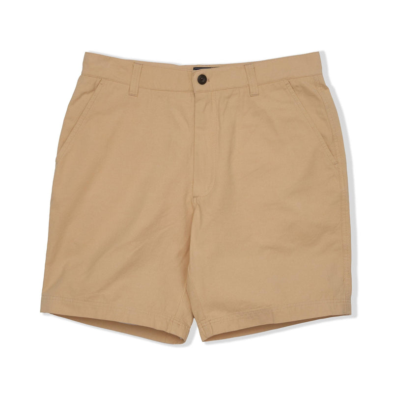 Cotton Linen Blend 8" Shorts - Khaki