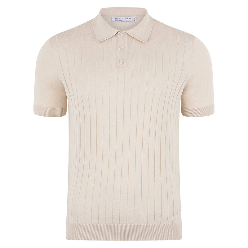 Ultra Fine Cotton Knit Polo Shirt - Ecru