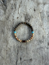 Petra Bracelet - Bronzite / Sea Sediment Jasper / Larimar / Hessonite Garnet