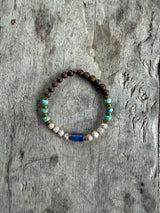 Petra Bracelet - Bronzite / Maifanite / Peruvian Turquoise / Lapis Lazuli