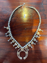 Handmade Vintage Navajo Squash Blossom Necklace