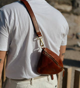 Leather Cross-body bag - Saddle Tan