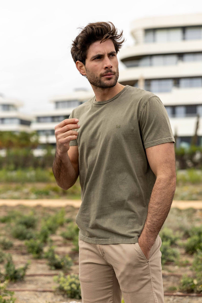 Washed Cotton T-Shirt - Khaki