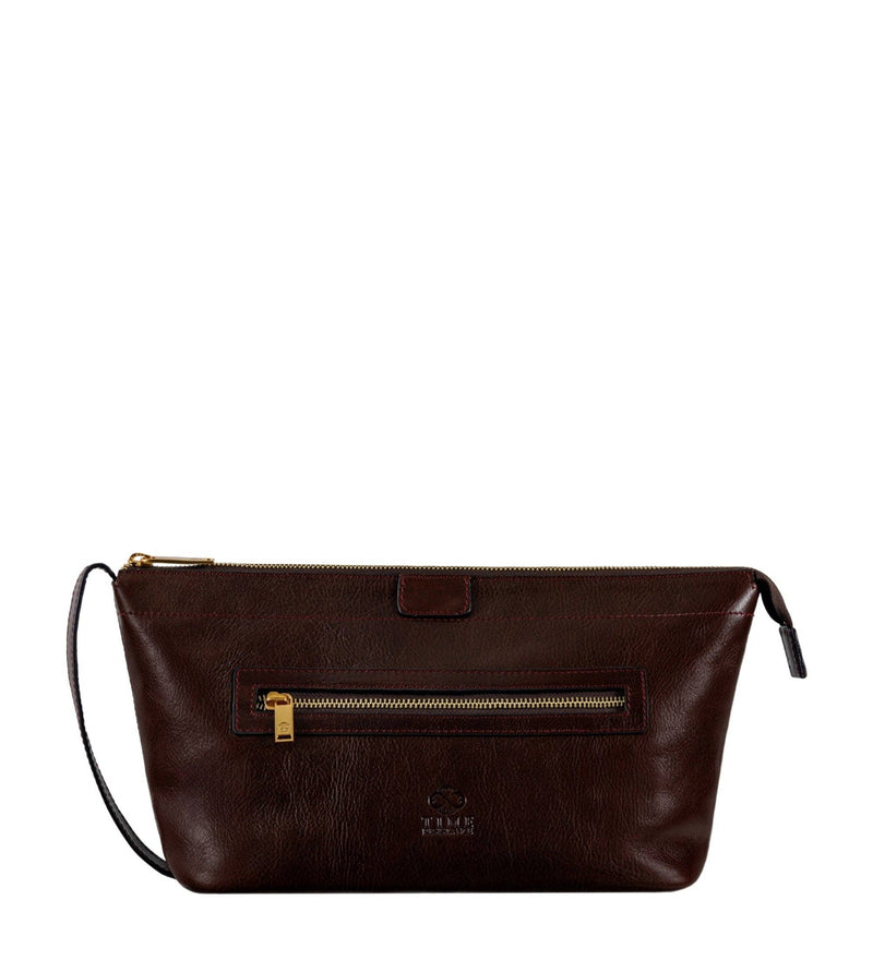 Leather Toiletries Bag - Mahogany