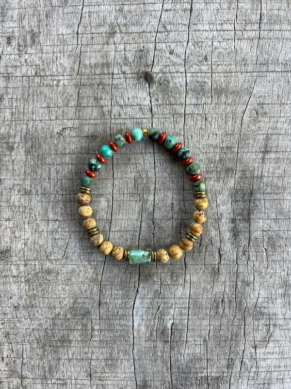 Petra Bracelet - Picture Jasper / African Turquoise / Jasper