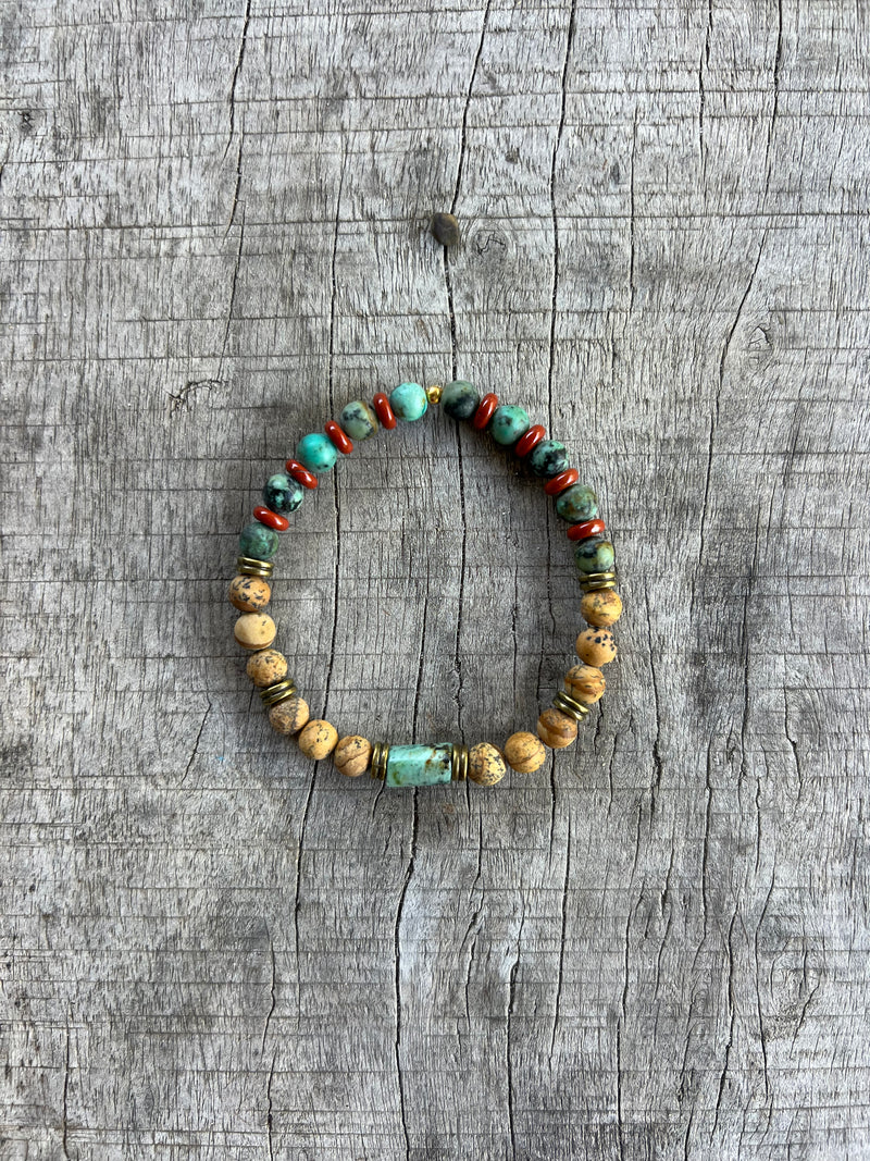 Petra Bracelet - Picture Jasper / African Turquoise / Jasper