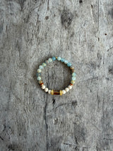 Petra Bracelet - Blue Argentinian Calcite / Fossil / Olive Walnut / Citrine