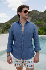 Linen Shirt - Marine Blue