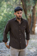 Microcord Shirt - Khaki Brown