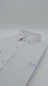 Striped Linen Shirt - Blue/Beige