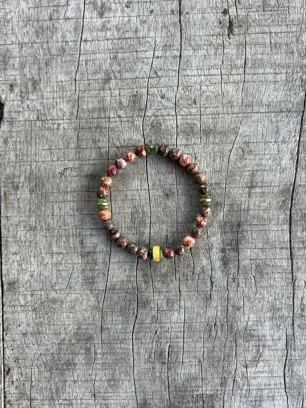 Petra Bracelet - Leopard Skin Jasper / Jade