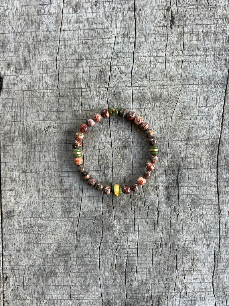 Petra Bracelet - Leopard Skin Jasper / Jade