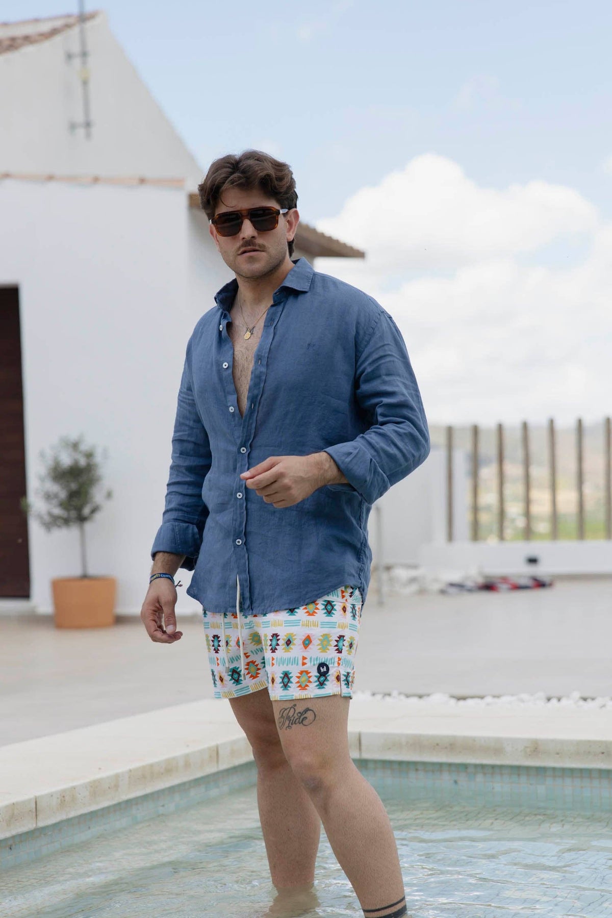 Linen Shirt - Marine Blue