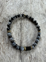 Petra Bracelet - Black Tourmaline / Larvikite / Black Rutilated Quartz