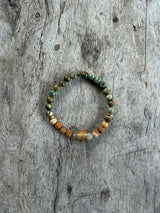 Petra Bracelet - Rainforest Jasper / Picture Jasper / Rutilated Prehnite