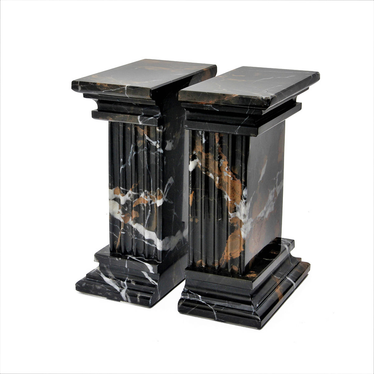 Renaissance Collection Black & Gold Marble Bookends