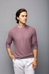 Crewneck Bamboo Knit Sweater - Mauve