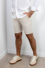 Linen Bermuda Shorts - Beige