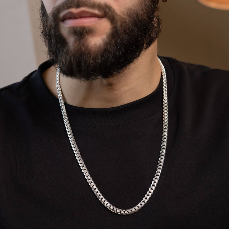 925 Sterling Silver Miami Cuban Chain Necklace 7mm/24"