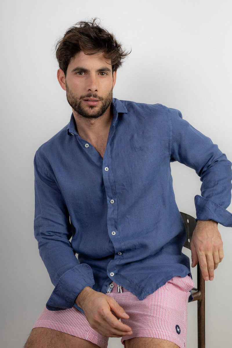 Linen Shirt - Marine Blue