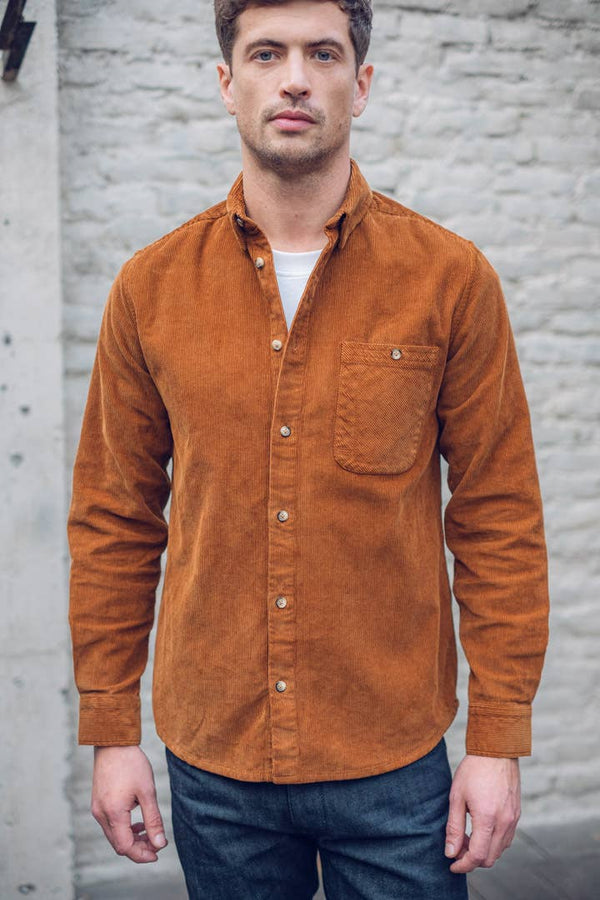 Recycled Corduroy Overshirt - Caramel