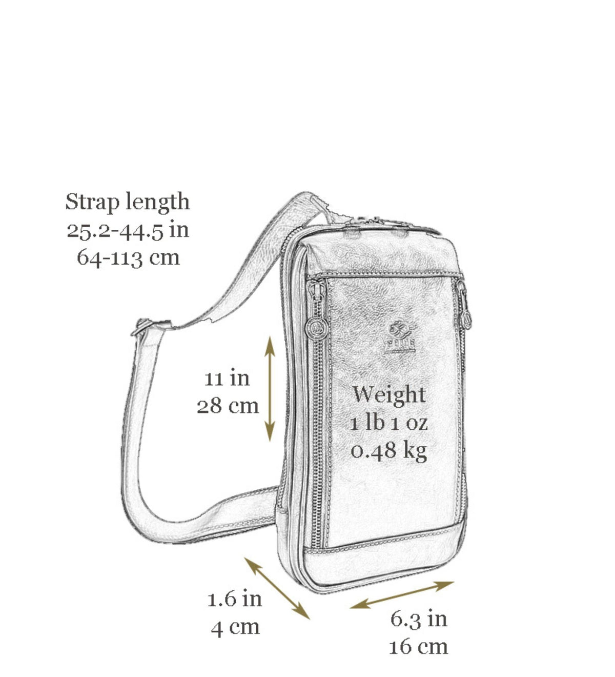 Leather Crossbody Bag - Mahogany