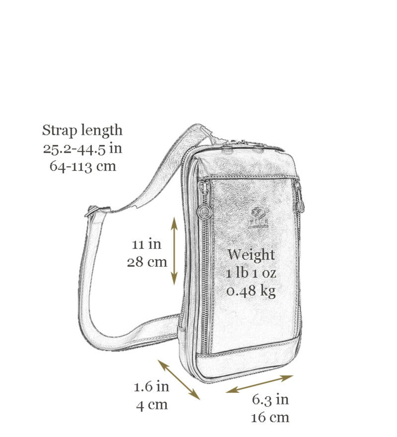 Leather Crossbody Bag - Mahogany