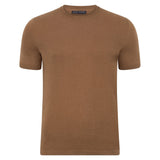 Ultra Fine Cotton Knitted T-Shirt - Camel