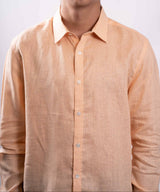 Linen Long Sleeve Shirt - Peach