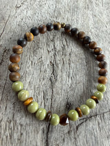 Petra Bracelet - Tiger's Eye / Avocado Jasper