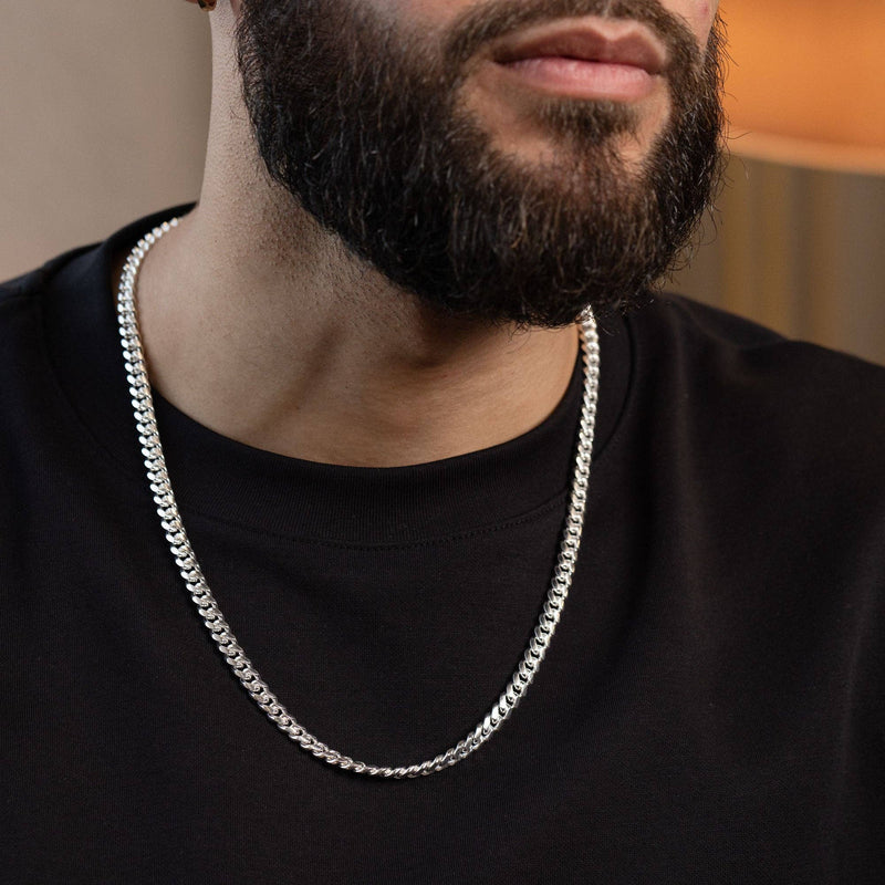 925 Sterling Silver Miami Cuban Chain Necklace 7mm/24"