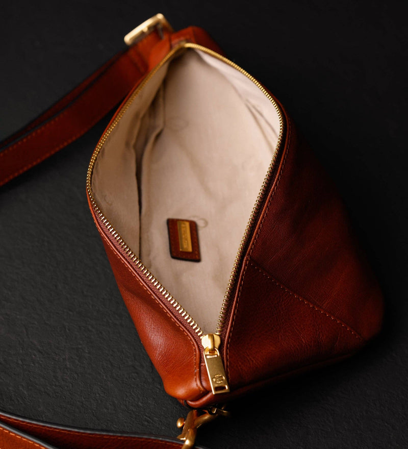 Leather Cross-body bag - Saddle Tan