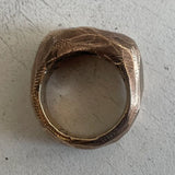 MOON ROCK RING - SOLID BRONZE + MILKY SAPPHIRE