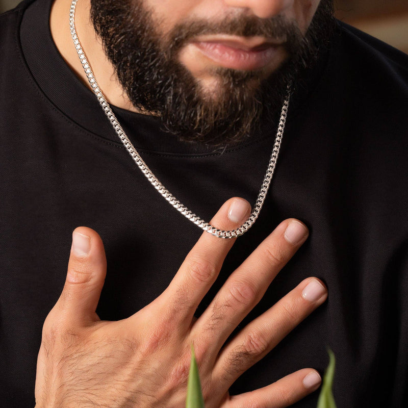 925 Sterling Silver Miami Cuban Chain Necklace 7mm/24"