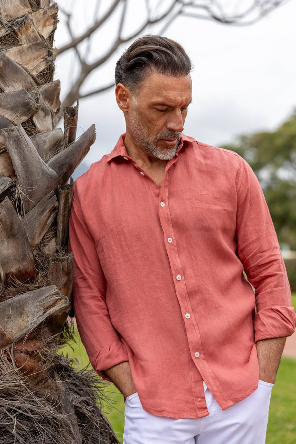 Linen Shirt - Cherry