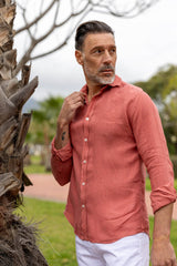 Linen Shirt - Cherry