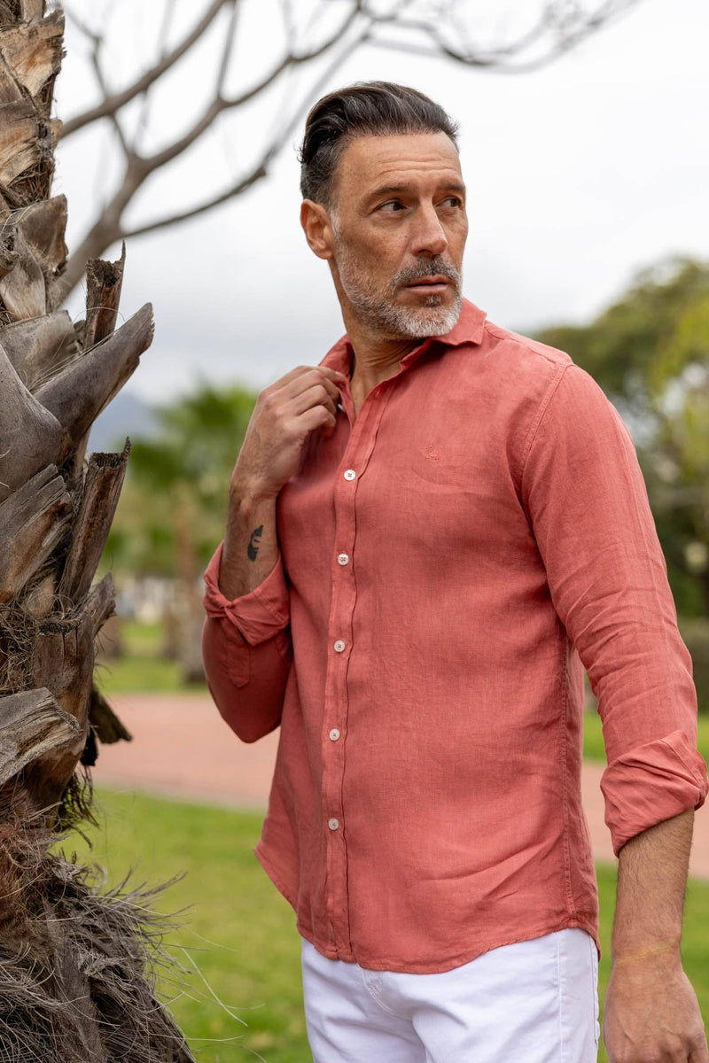 Linen Shirt - Cherry