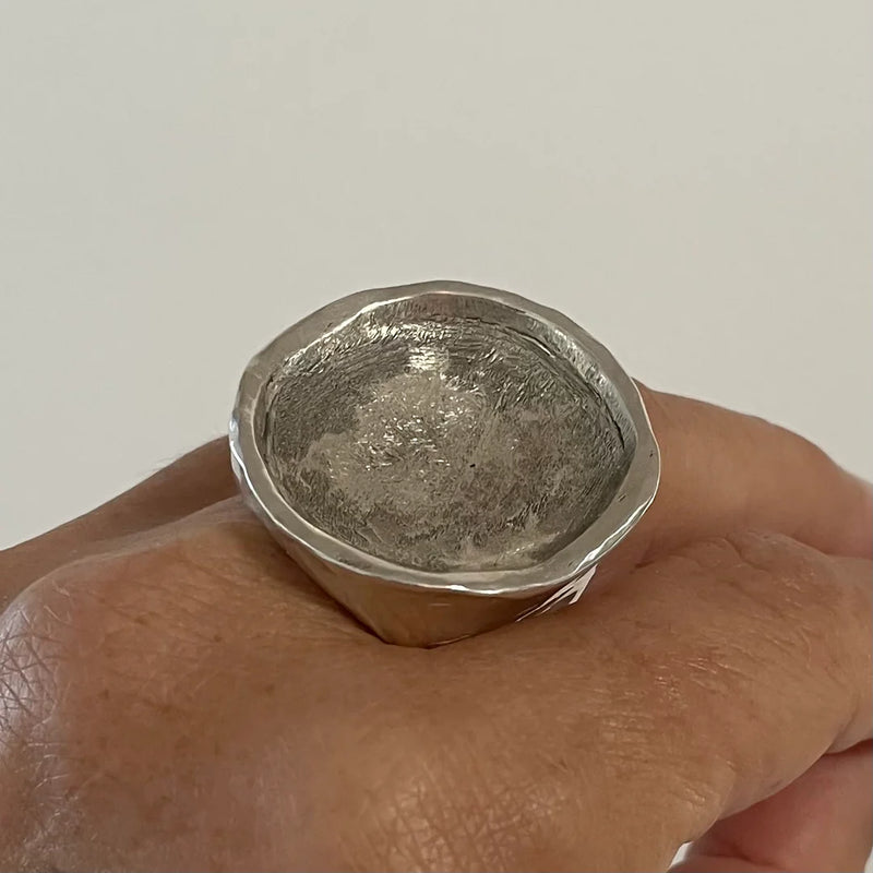 CRATER RING - SOLID SILVER